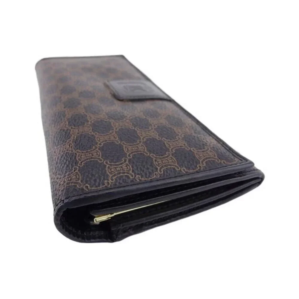 CELINE Long Wallet Macadam Beige PVC x Leather Authentic Used T22375 - Picture 4 of 9